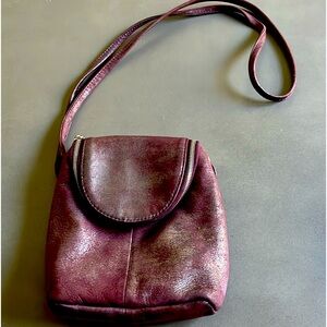 HOBO Fern Plum Graphite Metallic Buffed Leather Crossbody Bag